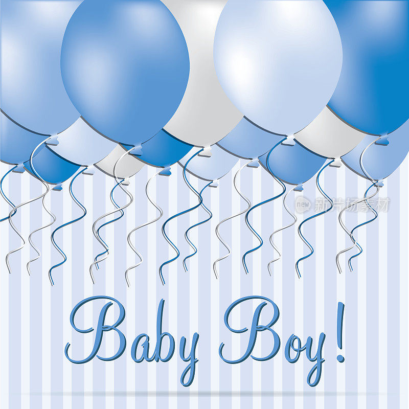 矢量格式的Baby Boy卡片。